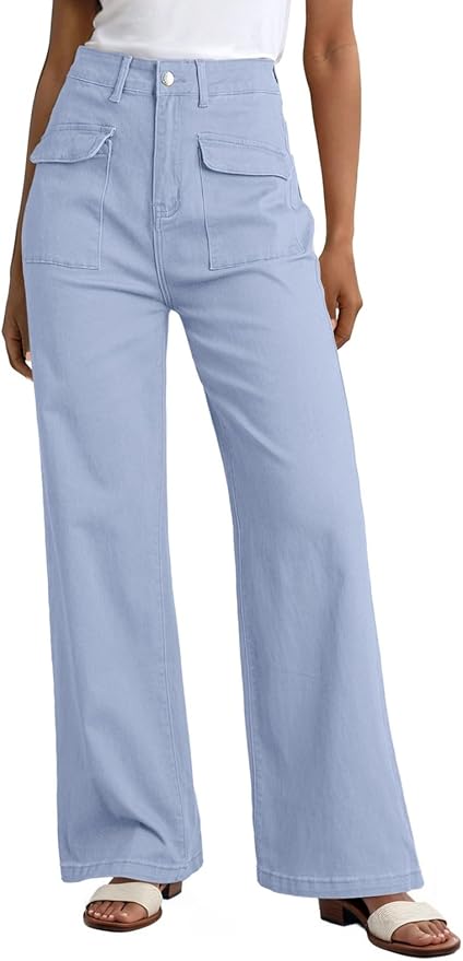 Dokotoo Cargo Baggy Wide Leg High Waist Stretch Pants